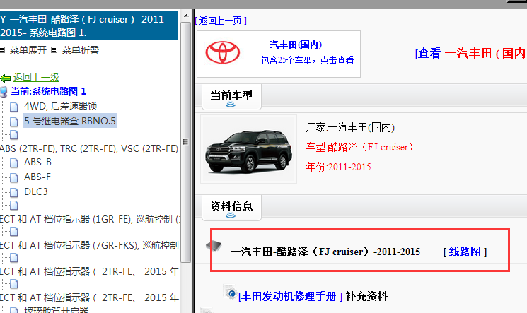 2011-2015年丰田酷路泽电路图