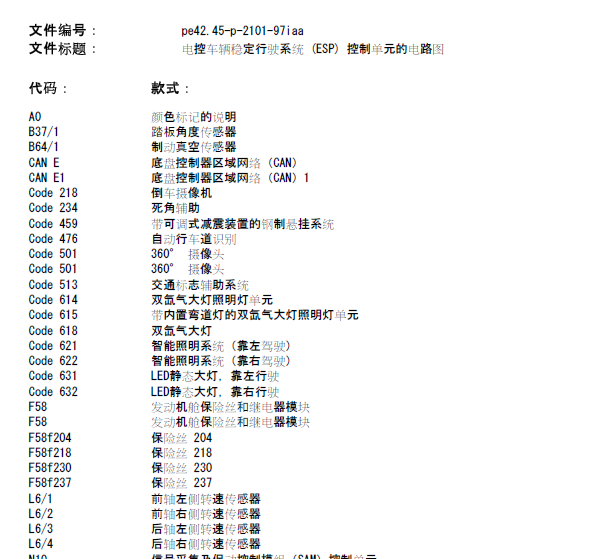 16年奔驰GLA200制动系统线路图