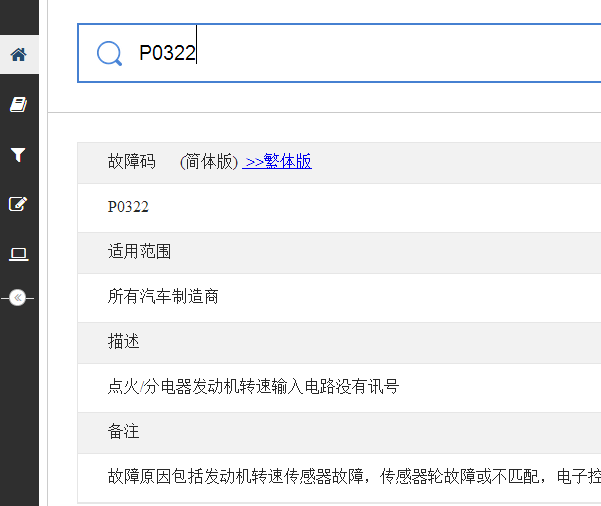 P0322故障码相关资料