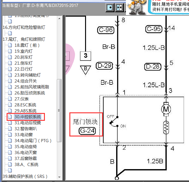 2015-2017年DX7尾门电路图