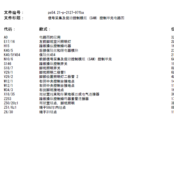 16年奔驰C200 SAM线路图