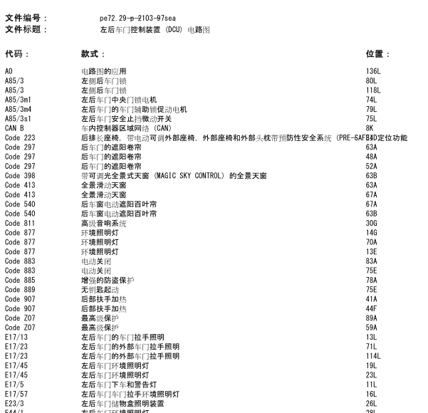 14年奔驰S350车门电路图