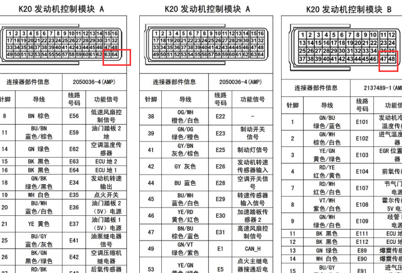 五菱宏光发动机针脚资料
