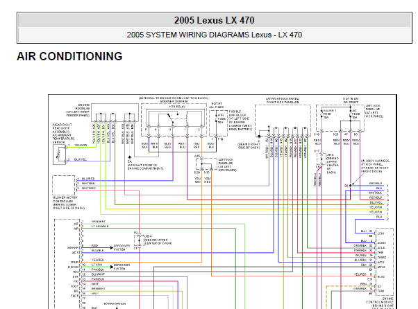 2005年雷克萨斯LX470空调面板电路图