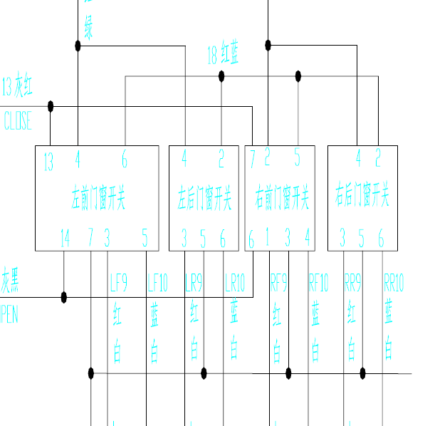 长城哈佛CUV车窗升降线路图