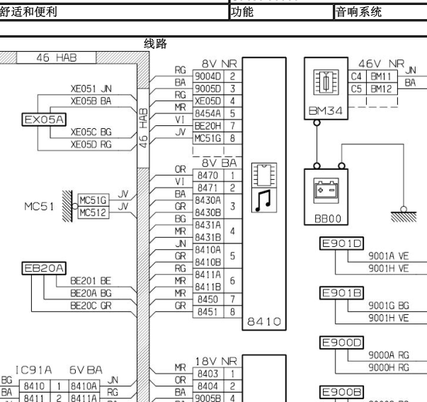 标致607音响电路图