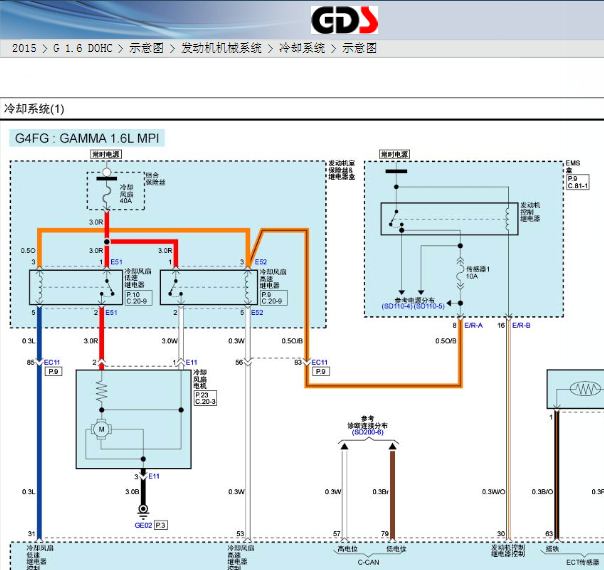 15年起亚K3发动机线路图
