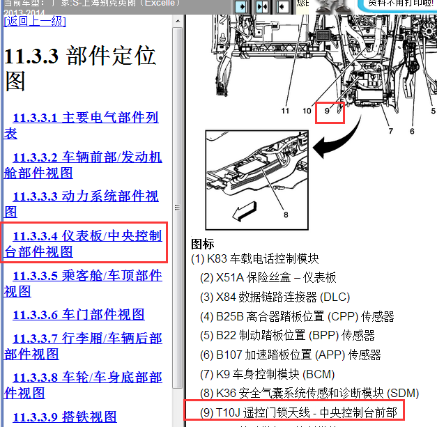 2013年别克英朗遥控天线位置