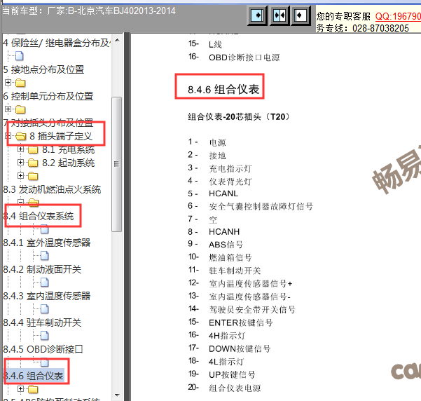 2013年-2014年BJ40仪表端子图