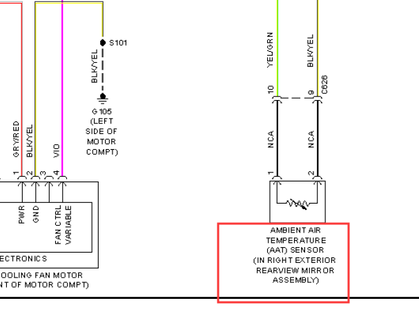 2012年福特福克斯室外温度传感器电路图