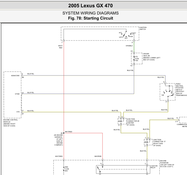 2005年凌志GX470发电机电路图