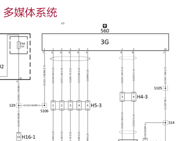 观致3音响系统电路图
