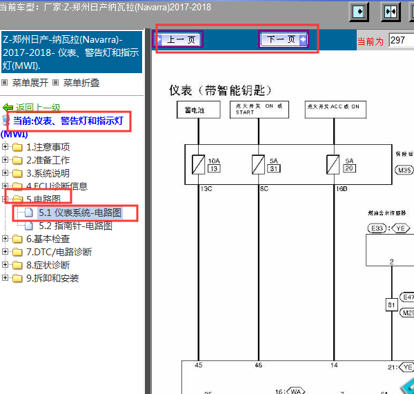 2017-2018年纳瓦拉仪表电路图
