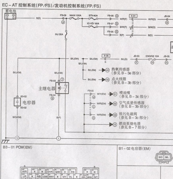 2002年马自达FP发动机线路图