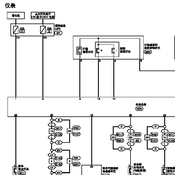16年日产途乐仪表线路图