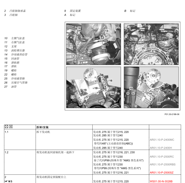 10年奔驰S56发动机维修手册