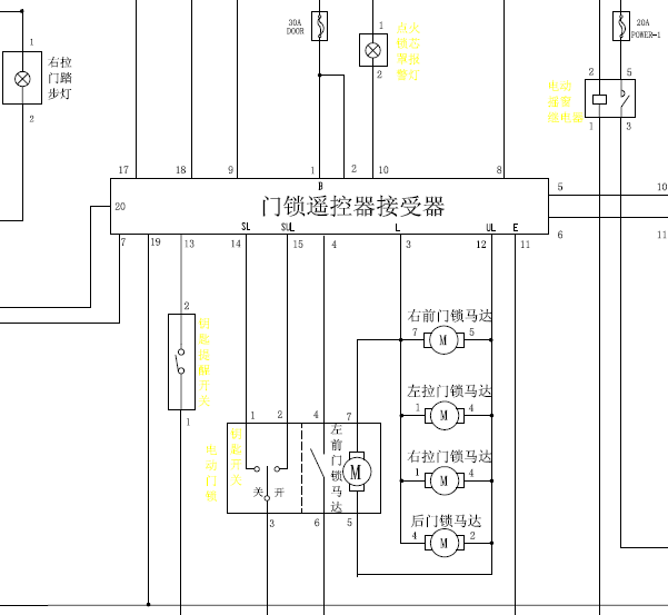 金杯格瑞斯门锁线路图