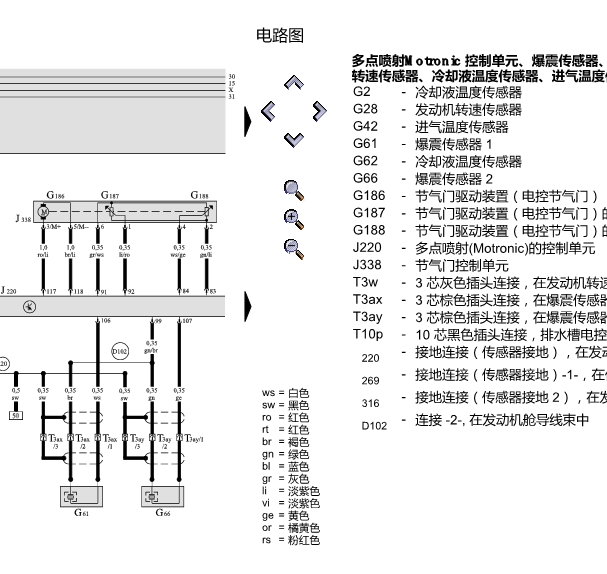 奥迪A6发动机电路图