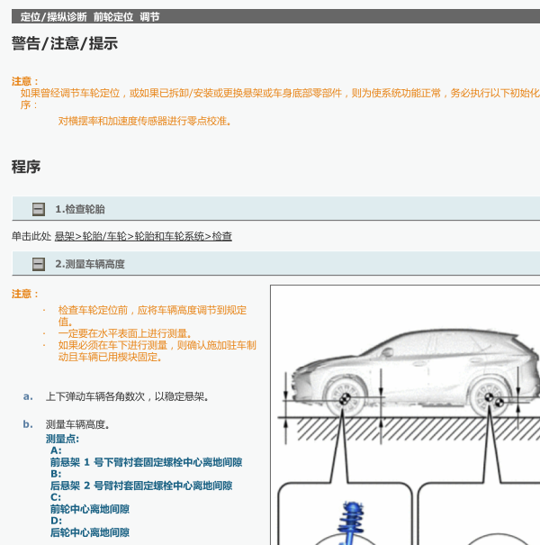 2014年NX200T四轮定位数据