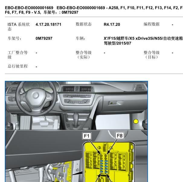 2015年宝马X5保险丝位置
