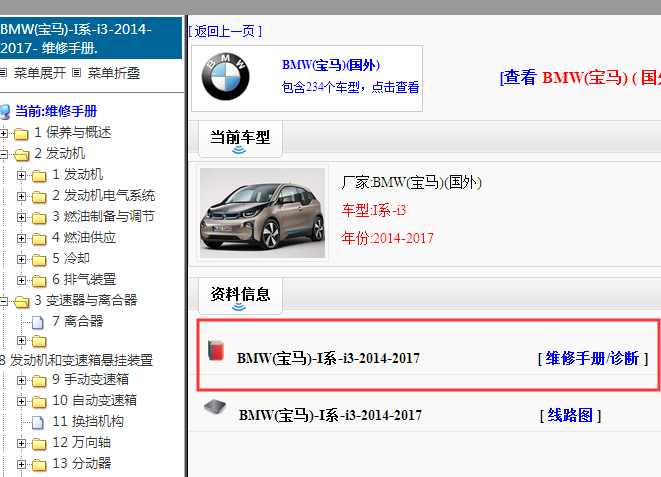 2014-2017年宝马1系-i3维修手册