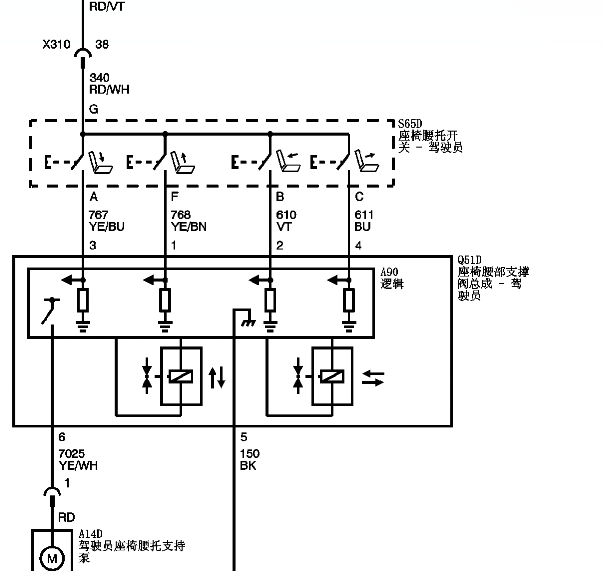 12年别克君威座椅线路图