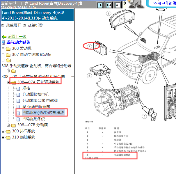 14年路虎发现4分动箱模块位置