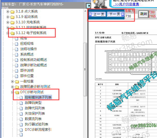 2015-2016年神骐DAM13R发动机针脚资料