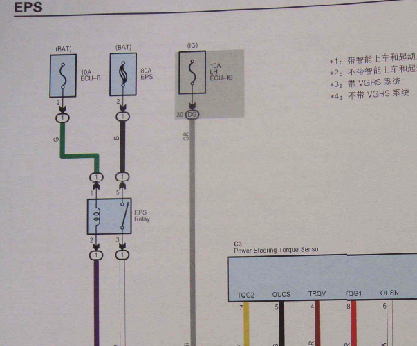 2011年丰田锐志方向机电脑线路图跟CAN线通讯线