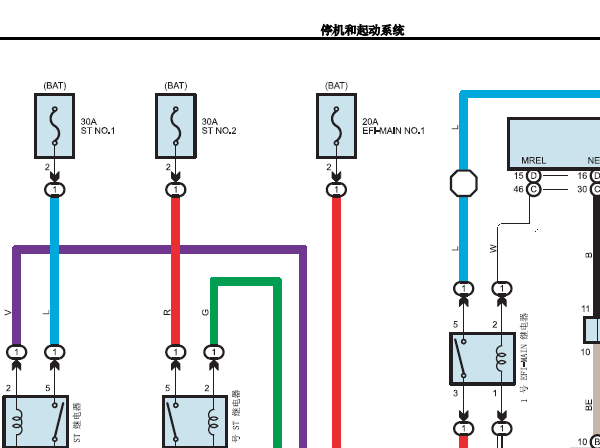 份2018年丰田凯美瑞的启动系统电路图