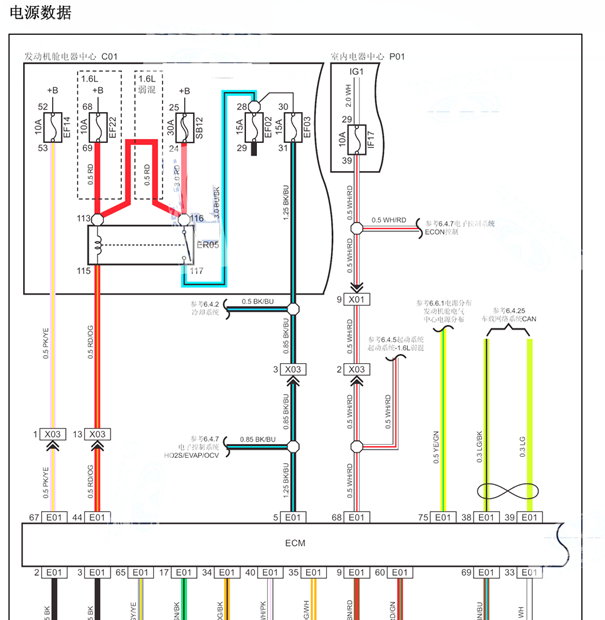 长安逸动发动机控制线路图