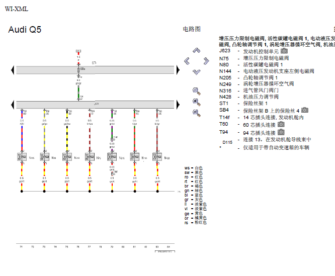13年奥迪CADA发动机线路图