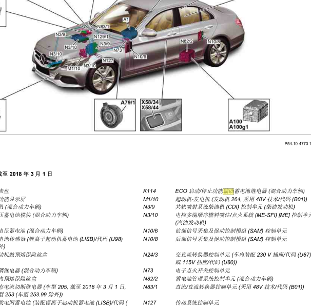 2017年奔驰GLC300辅助电池位置