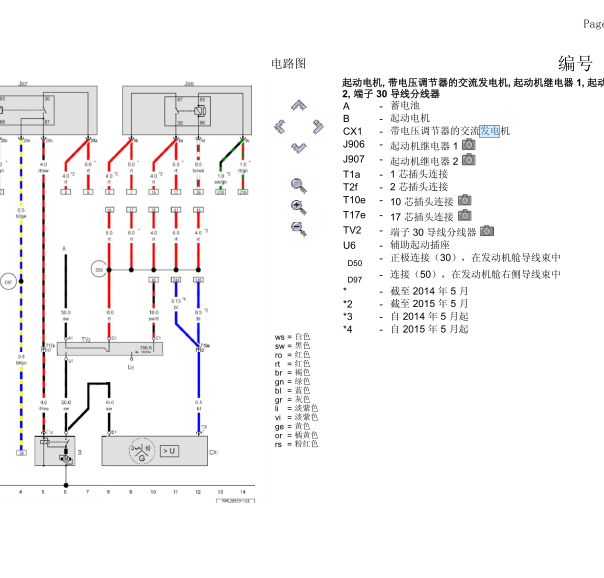 11年大众途锐柴油版发电机线路图