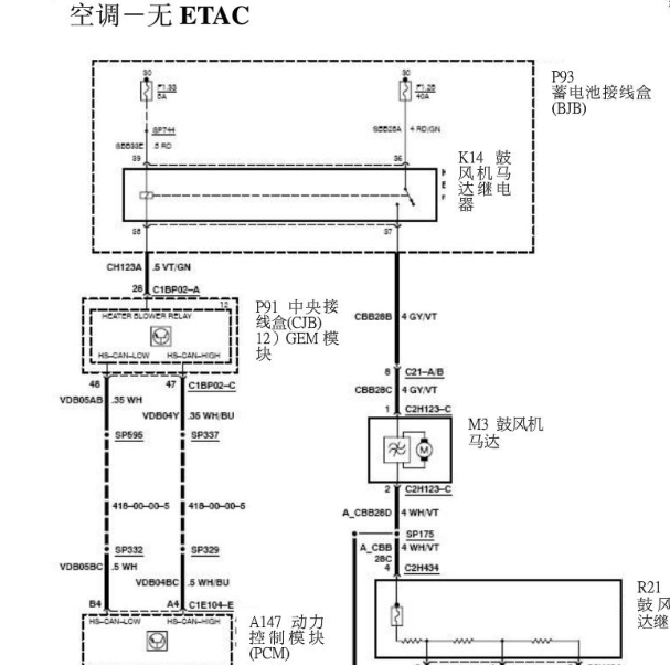 2007年福特S-MAX空调电路图