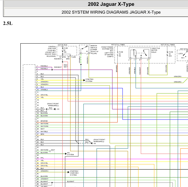 2002年捷豹X-Type发动机电路图