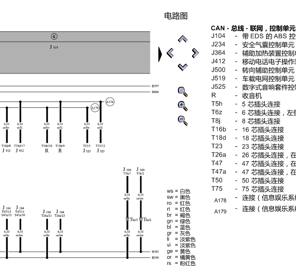 08年大众速腾通讯控制线路图