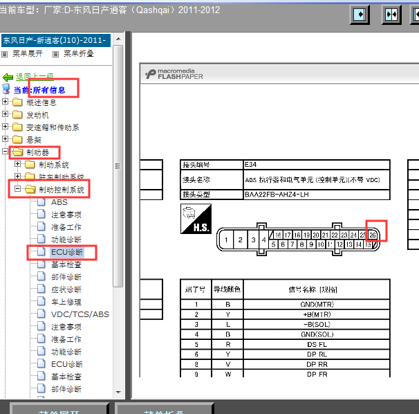 2012年逍客ABS电路图