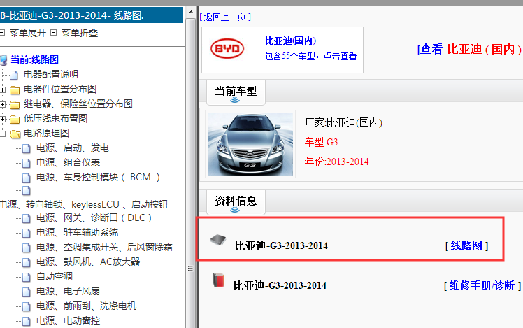 2013-2014年比亚迪G3电路图