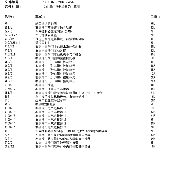 2018年奔驰雷霆电动中门电路图