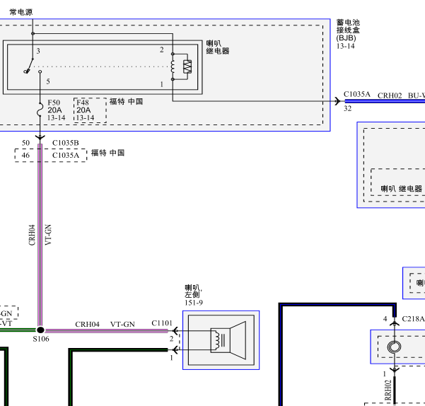 17年林肯MKZ喇叭线路图