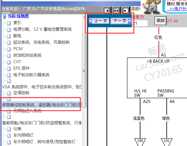 2019-2020年本田雅阁车身网络通讯电路图