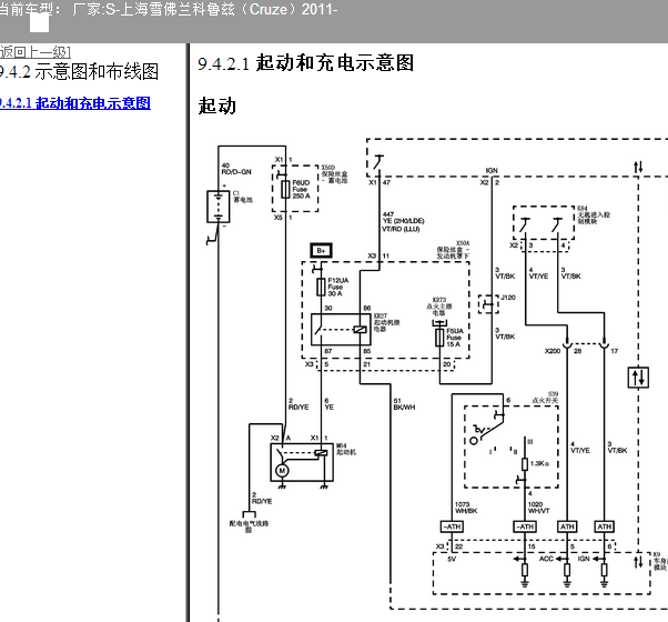 11年科鲁兹启动电路图