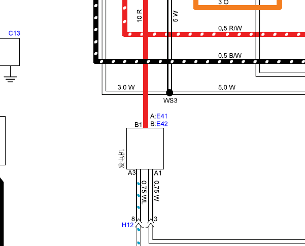 4JB1发动机发电机相关电路图