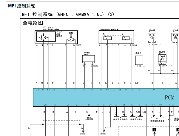 起亚福瑞迪G4FC发动机电路图