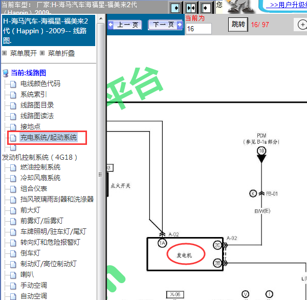 09年福美来发电机线路图