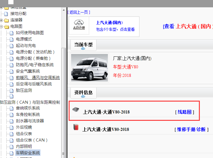 2018年上汽大通V80电路图
