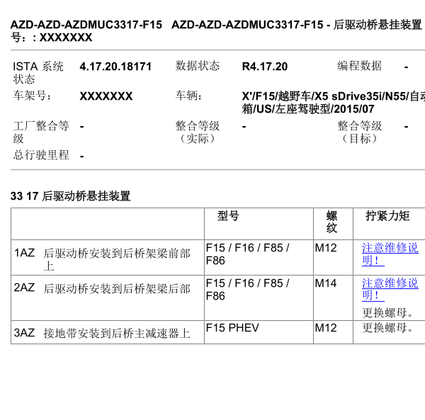 2015年宝马X5扭矩资料