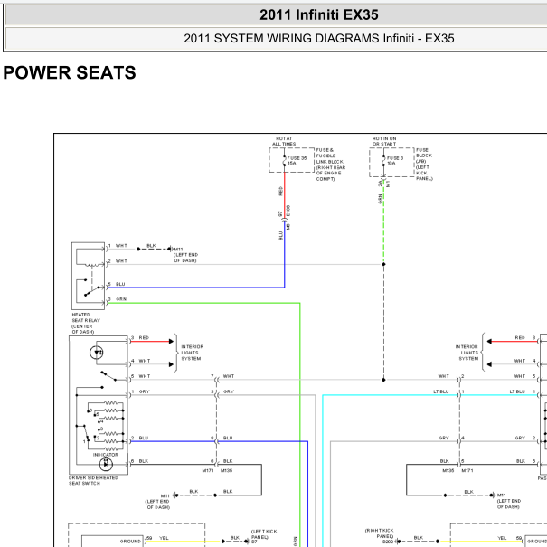 2011年EX35座椅电路图