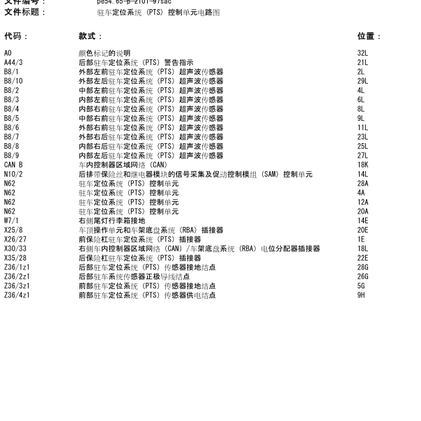 2006年奔驰s600倒车雷达维修线路图